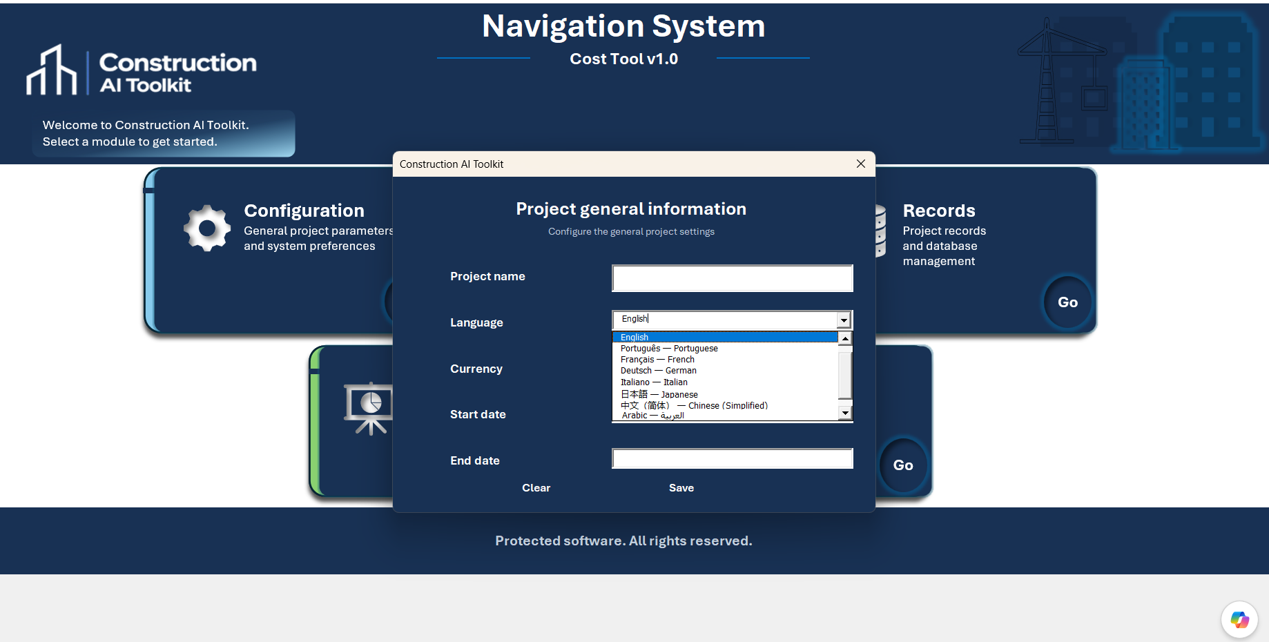 Project configuration