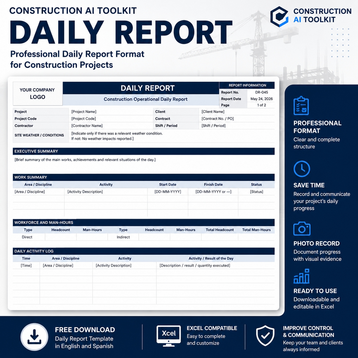 Construction Daily Report Template preview